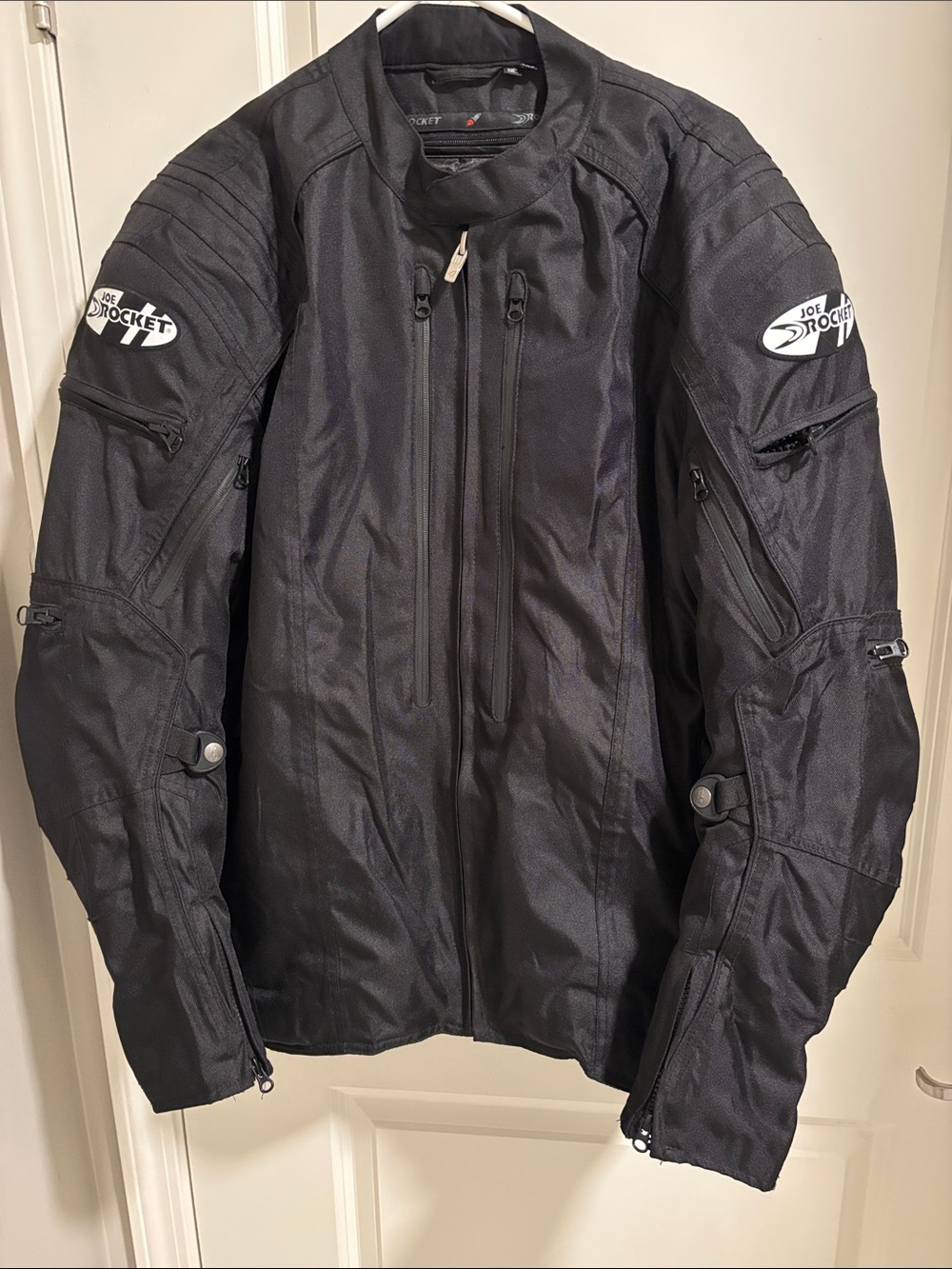 Joe Rocket Black Textile Motorcycle Jacket with Sleeve Logos